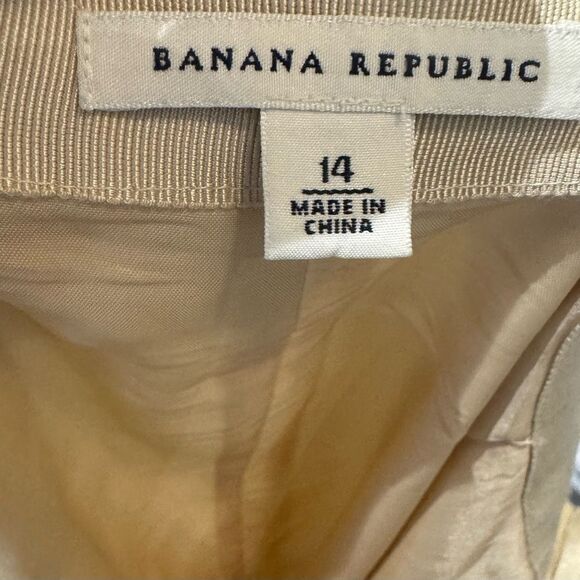 Banana Republic ivory and black silk cotton blend midi skirt size 14 - Picture 4 of 6